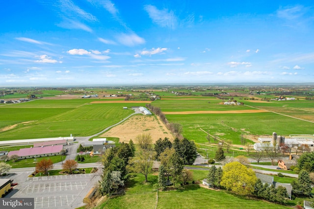 bird's eye view with a rural view