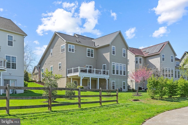 2710 Beech Orchard Ln, Upper Marlboro, MD 20774 - back of property with fence, a lawn, and a wooden deck