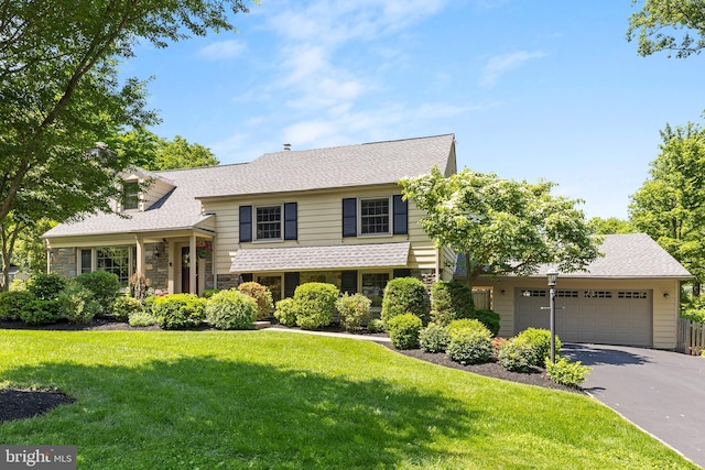 76 Deepdale Rd, Wayne, PA 19087 - tri-level home featuring stone siding, driveway, a front yard, and a garage