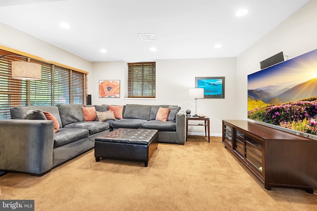 76 Deepdale Rd, Wayne, PA 19087 - living area featuring light colored carpet and recessed lighting