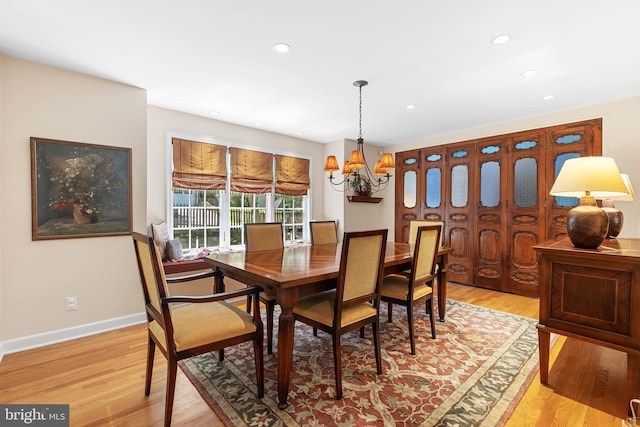 76 Deepdale Rd, Wayne, PA 19087 - dining room with a chandelier, recessed lighting, and light wood-type flooring