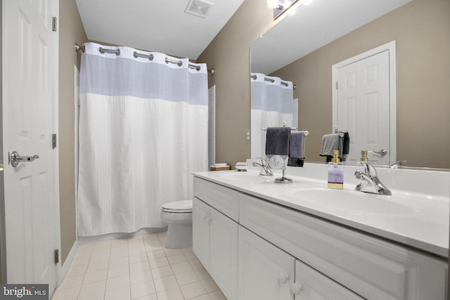 13824 Custis Sq, Woodbridge, VA 22191 - full bathroom featuring tile patterned floors, toilet, a sink, visible vents, and double vanity