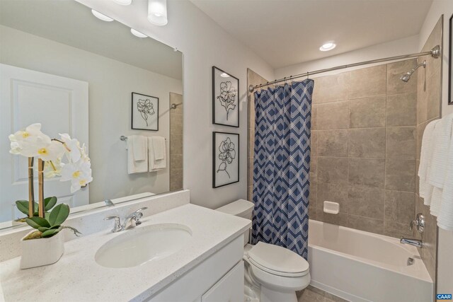 2963 Rambling Brook Ln, Crozet, VA 22932 - bathroom featuring shower / bath combo, vanity, and toilet