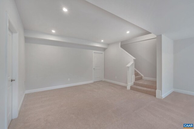 2963 Rambling Brook Ln, Crozet, VA 22932 - finished below grade area featuring baseboards, stairs, carpet, and recessed lighting