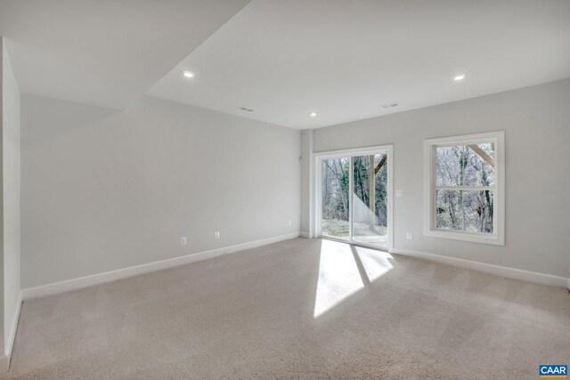 2963 Rambling Brook Ln, Crozet, VA 22932 - unfurnished room with recessed lighting, visible vents, light colored carpet, and baseboards