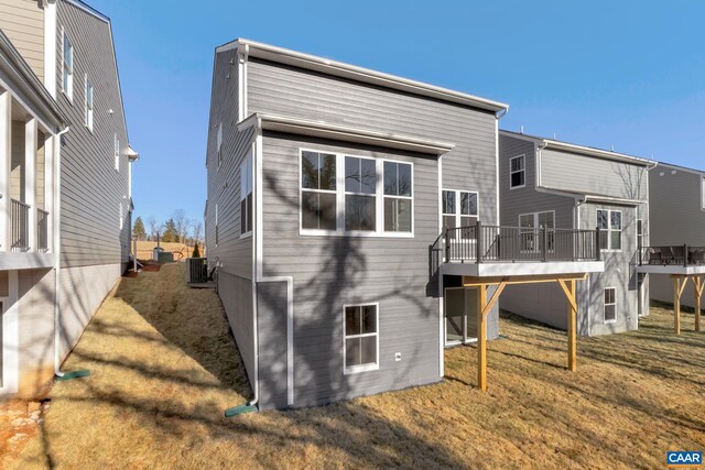 2963 Rambling Brook Ln, Crozet, VA 22932 - back of house featuring a deck and central air condition unit