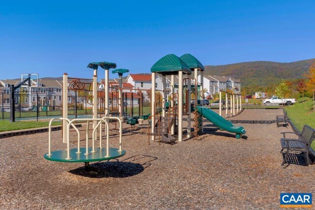 2963 Rambling Brook Ln, Crozet, VA 22932 - community jungle gym with a mountain view and a residential view