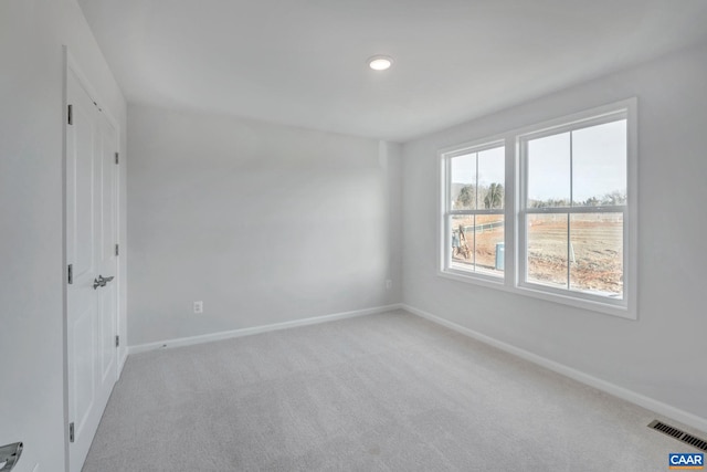 3041 Rambling Brook Ln, Crozet, VA 22932 - spare room with recessed lighting, visible vents, baseboards, and light colored carpet