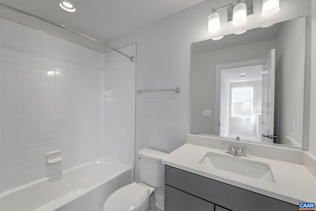 3041 Rambling Brook Ln, Crozet, VA 22932 - bathroom with toilet, vanity, and shower / bathtub combination