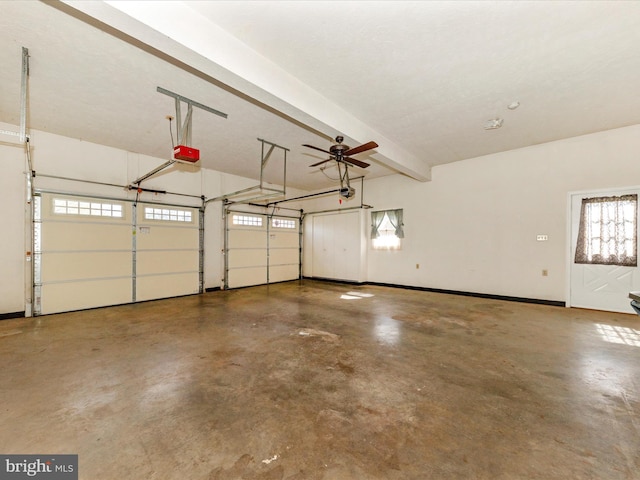 garage featuring baseboards and a garage door opener