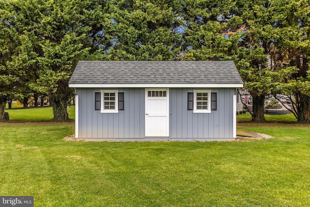 view of shed