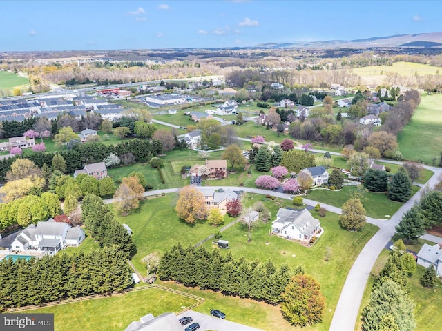 aerial view with a residential view