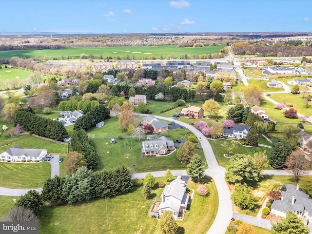 aerial view with a residential view