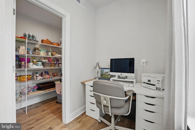 187 Boxelder Dr, Stafford, VA 22554 - office with baseboards, wood finished floors, and visible vents