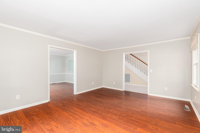 3188 Windrows Way, Eden, MD 21822 - spare room featuring wood finished floors, stairway, baseboards, and ornamental molding
