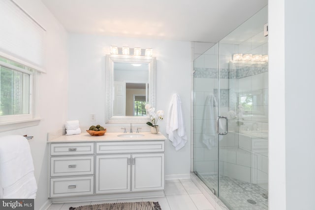 3188 Windrows Way, Eden, MD 21822 - full bathroom featuring vanity, a shower stall, healthy amount of natural light, and tile patterned floors