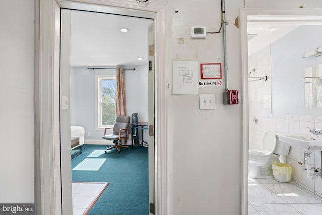 hallway with baseboards