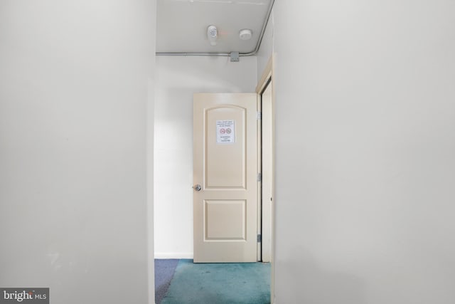 hall with carpet floors