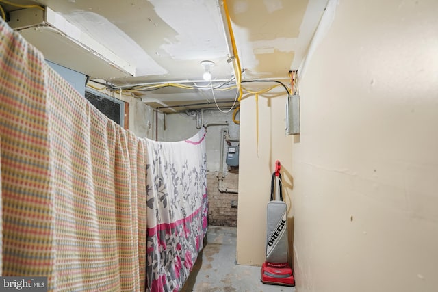 view of unfinished basement