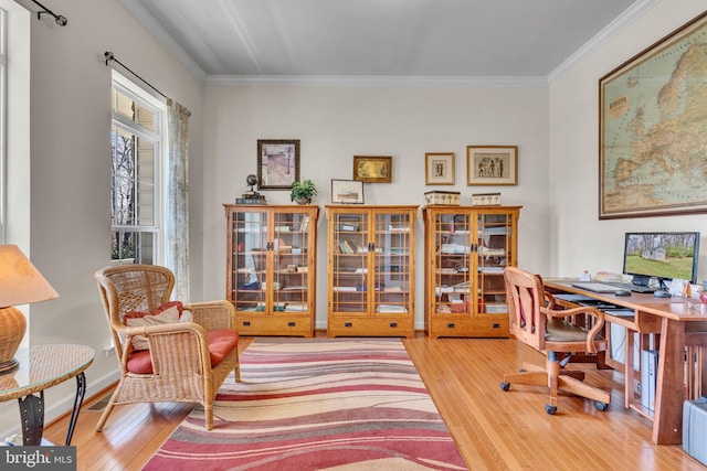 23700 Quiet Oak Ct, California, MD 20619 - office with wood finished floors and crown molding