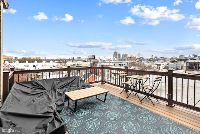 balcony with a view of city