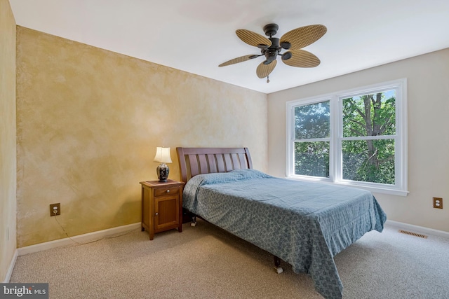 10866 Monticello Ct, Great Falls, VA 22066 - bedroom featuring light carpet, baseboards, and a ceiling fan