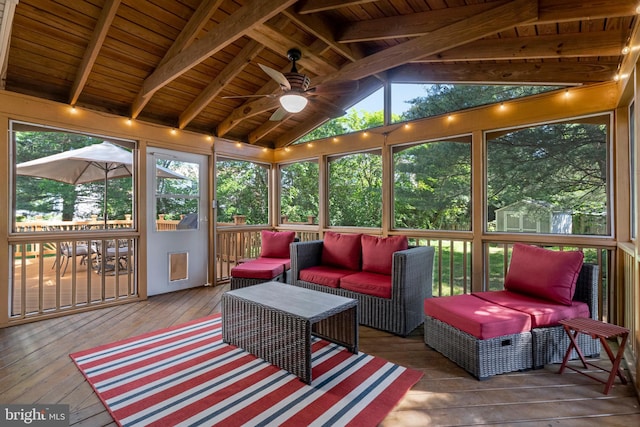 10866 Monticello Ct, Great Falls, VA 22066 - sunroom / solarium with a ceiling fan and an outdoor living space