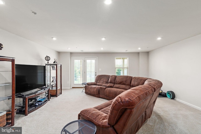 719 Thurlow Ct, Bel Air, MD 21014 - living area featuring baseboards, recessed lighting, and light carpet