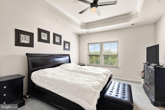 719 Thurlow Ct, Bel Air, MD 21014 - bedroom featuring a raised ceiling, baseboards, ornamental molding, and visible vents
