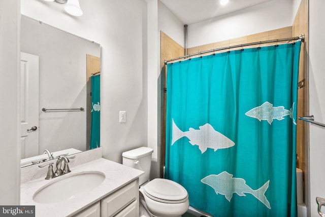 719 Thurlow Ct, Bel Air, MD 21014 - full bathroom with a shower with shower curtain, vanity, and toilet