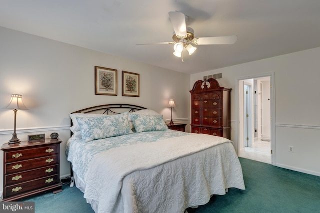 5855 Springmount Ct, Eldersburg, MD 21784 - bedroom with visible vents, carpet, and ceiling fan