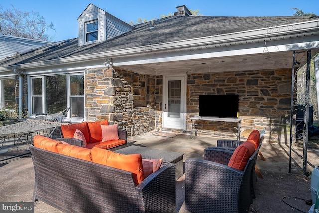view of patio / terrace featuring an outdoor living space