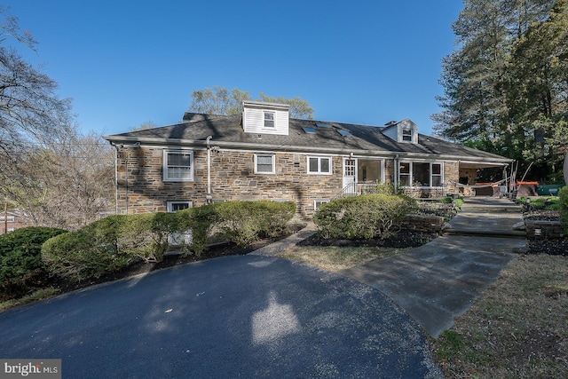 view of front of property with stone siding