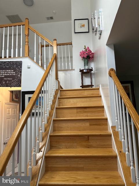 stairs featuring visible vents