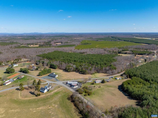 aerial view with a rural view
