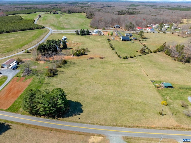 bird's eye view featuring a rural view