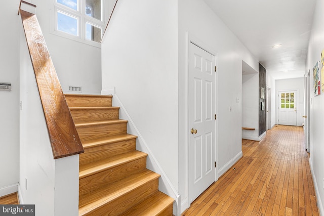 1406 Gentlemens Way, Dresher, PA 19025 - stairway featuring hardwood / wood-style flooring and recessed lighting