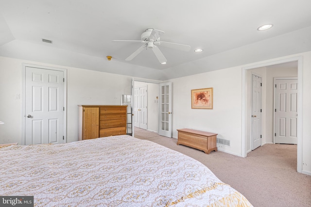 1406 Gentlemens Way, Dresher, PA 19025 - bedroom featuring light carpet, recessed lighting, and a ceiling fan