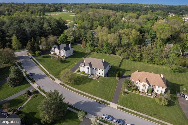 1406 Gentlemens Way, Dresher, PA 19025 - aerial view of property and surrounding area with a forest