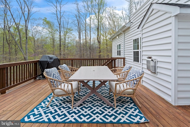765 Blueberry Ct, Huntingtown, MD 20639 - deck with outdoor dining space and a grill