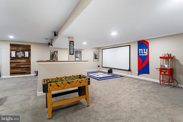 765 Blueberry Ct, Huntingtown, MD 20639 - carpeted home theater with recessed lighting and baseboards