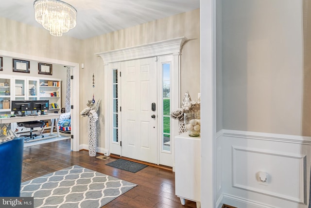 765 Blueberry Ct, Huntingtown, MD 20639 - foyer entrance featuring an inviting chandelier and hardwood / wood-style flooring