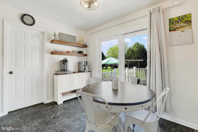 dining area with baseboards