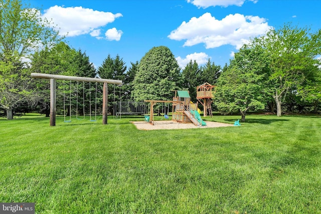 community play area featuring a yard