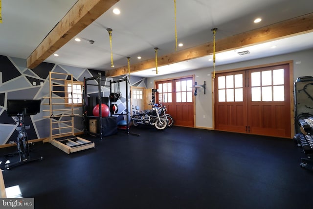 451 E Hamilton Ave, State College, PA 16801 - gym with recessed lighting and visible vents