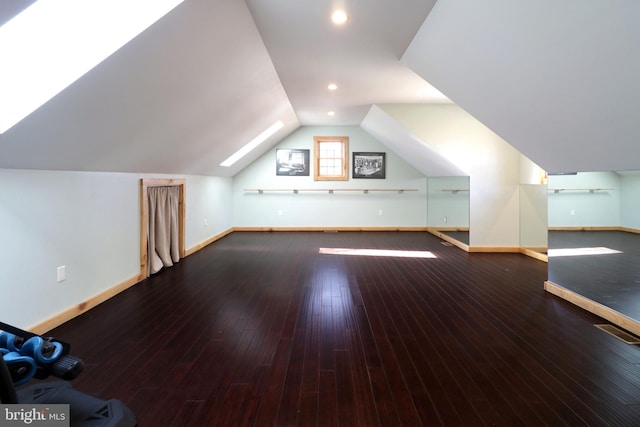 451 E Hamilton Ave, State College, PA 16801 - additional living space featuring baseboards, lofted ceiling, and hardwood / wood-style floors