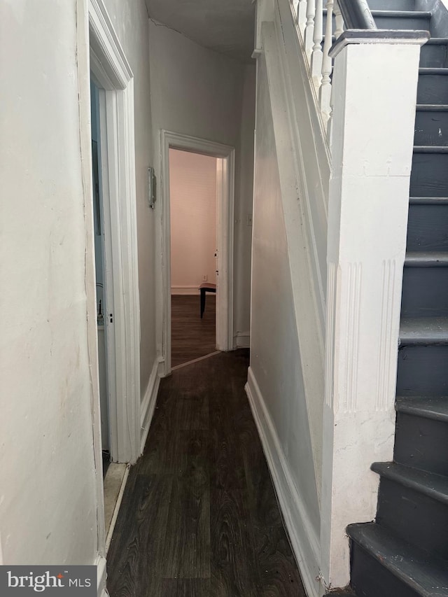 1725 N Creighton St, Philadelphia, PA 19131 - hall featuring stairway, wood finished floors, and baseboards