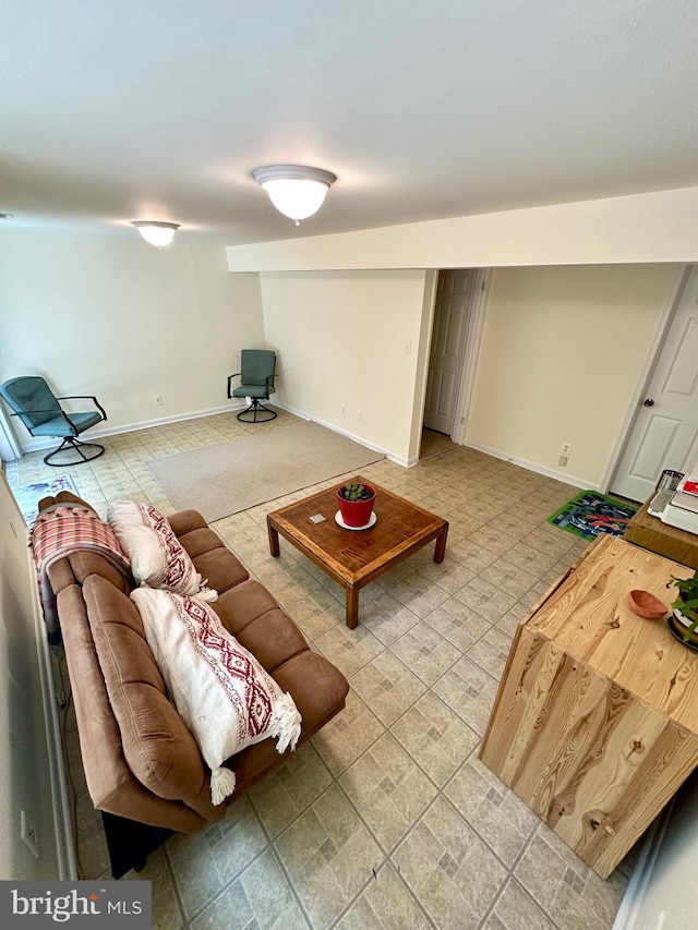 living room with baseboards