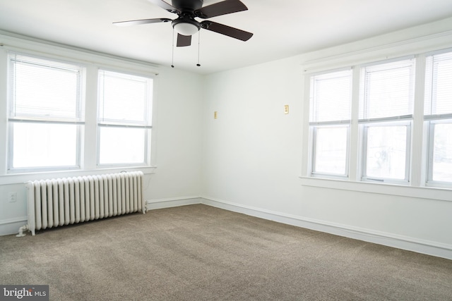 8 Oakley Rd, Upper Darby, PA 19082 - carpeted spare room featuring radiator heating unit and a ceiling fan