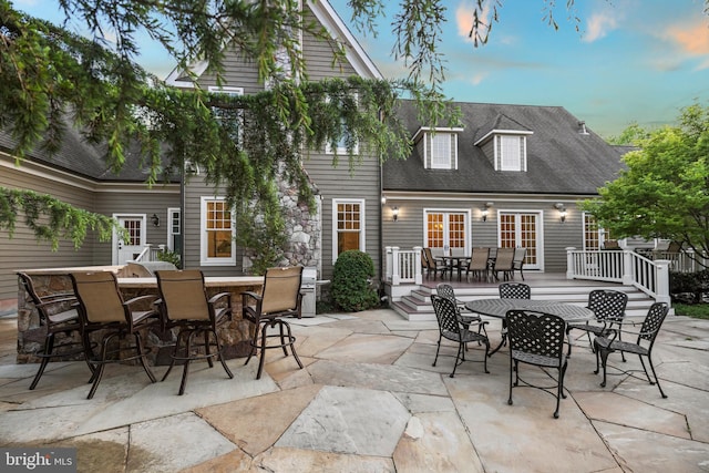 11820 Plantation Dr, Great Falls, VA 22066 - view of patio / terrace featuring outdoor dry bar, outdoor dining area, and a deck